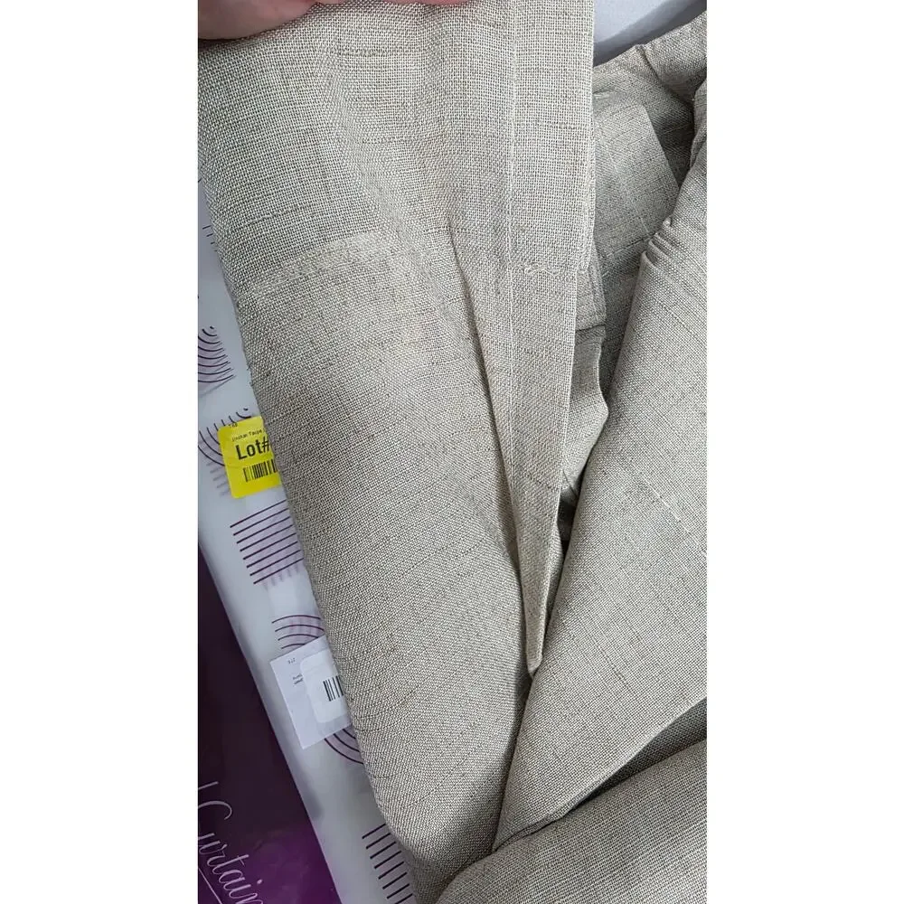 Taupe Linen Blend Curtains 90